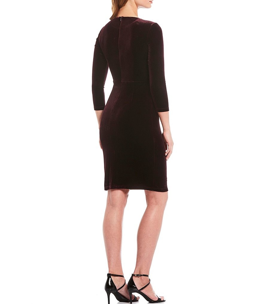 Eliza J Side Pleat Velvet Sheath Dress