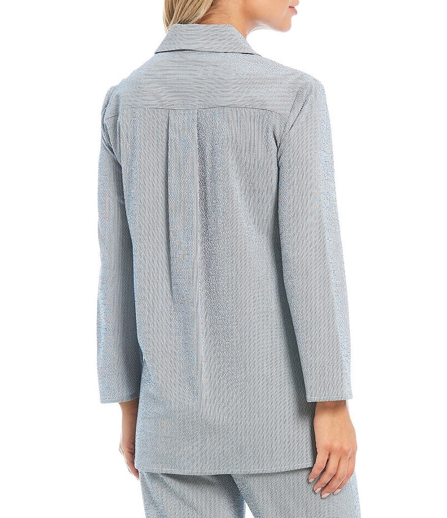 Preston & York Nellie Seersucker Long Sleeve Button Front Coordinating Tunic