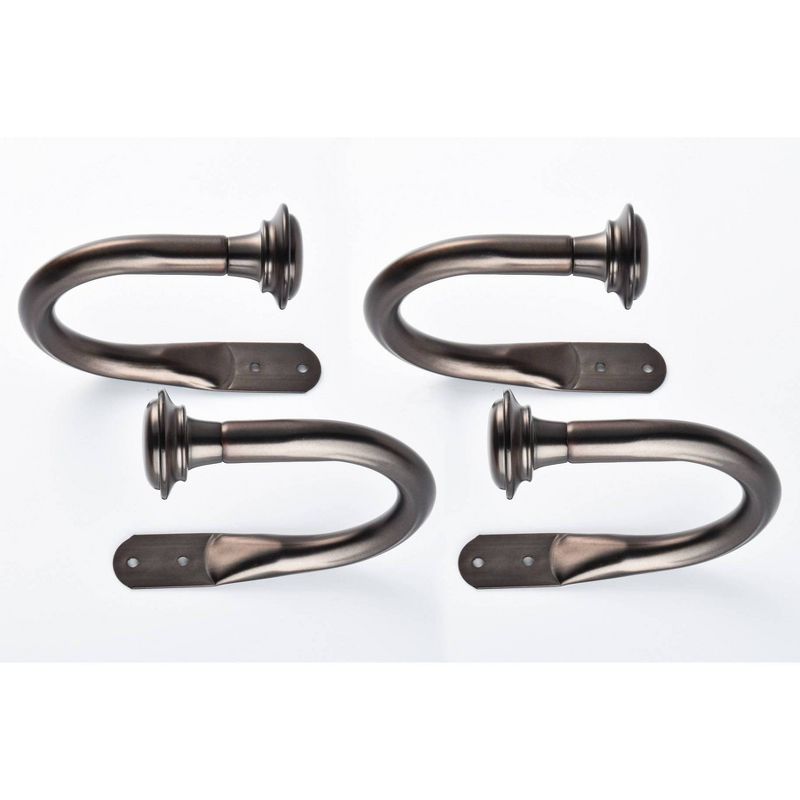 Set of 4 (5/8") Curtain Holdbacks Oil Rubbed Bronze/Black - Lumi
