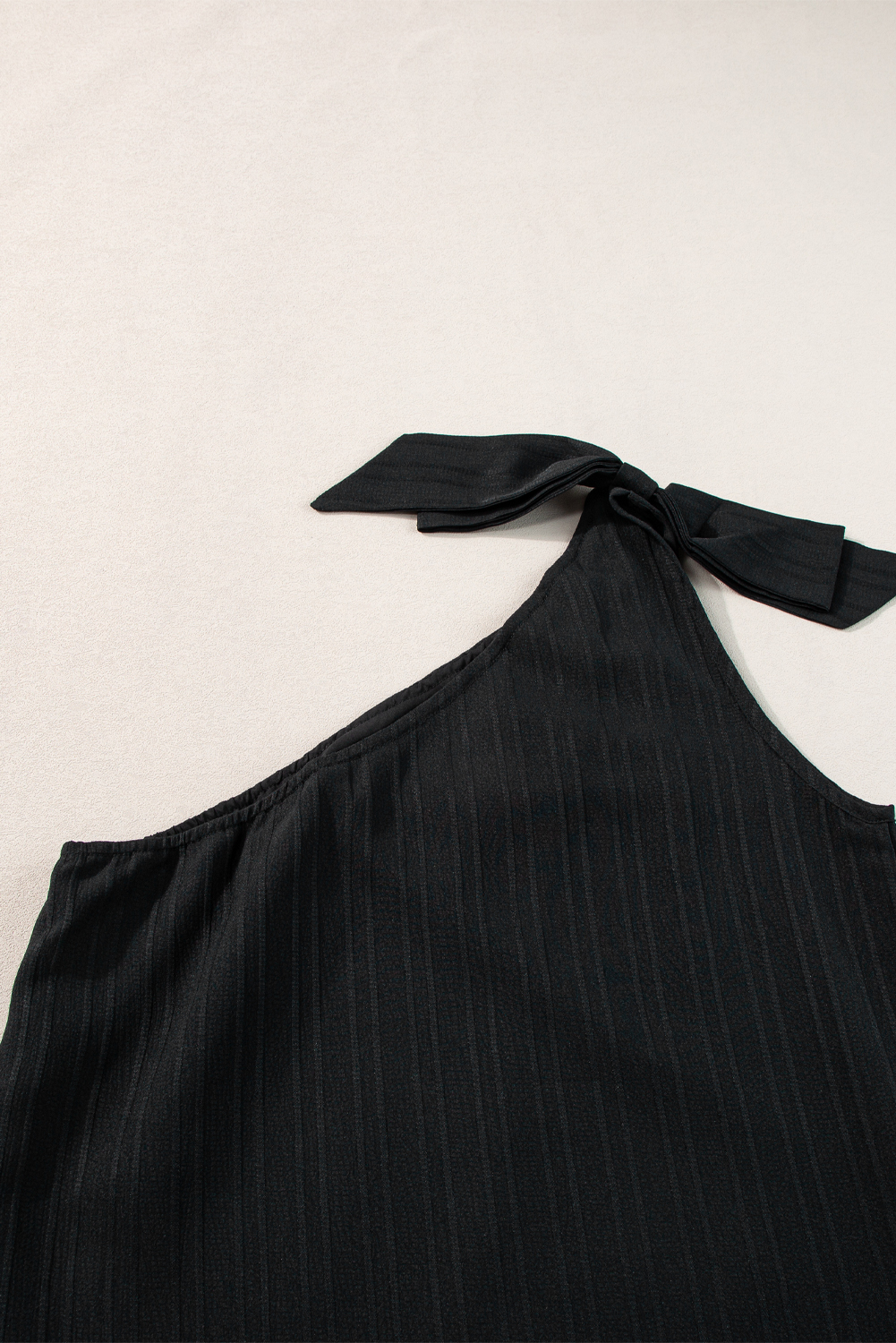 White Spotted Print Tie Neck Color Block Halter Sleeveless Shirt