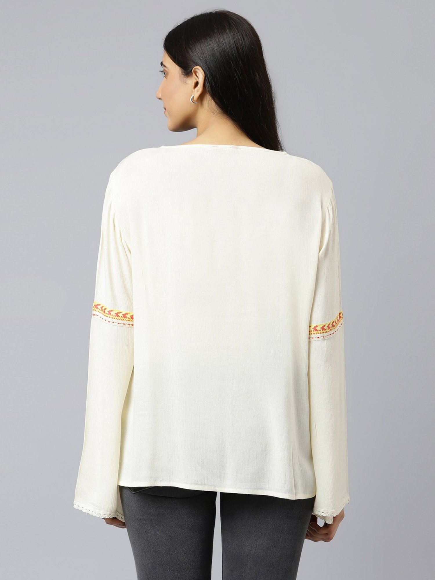 W Off-White Embroidered Tunic