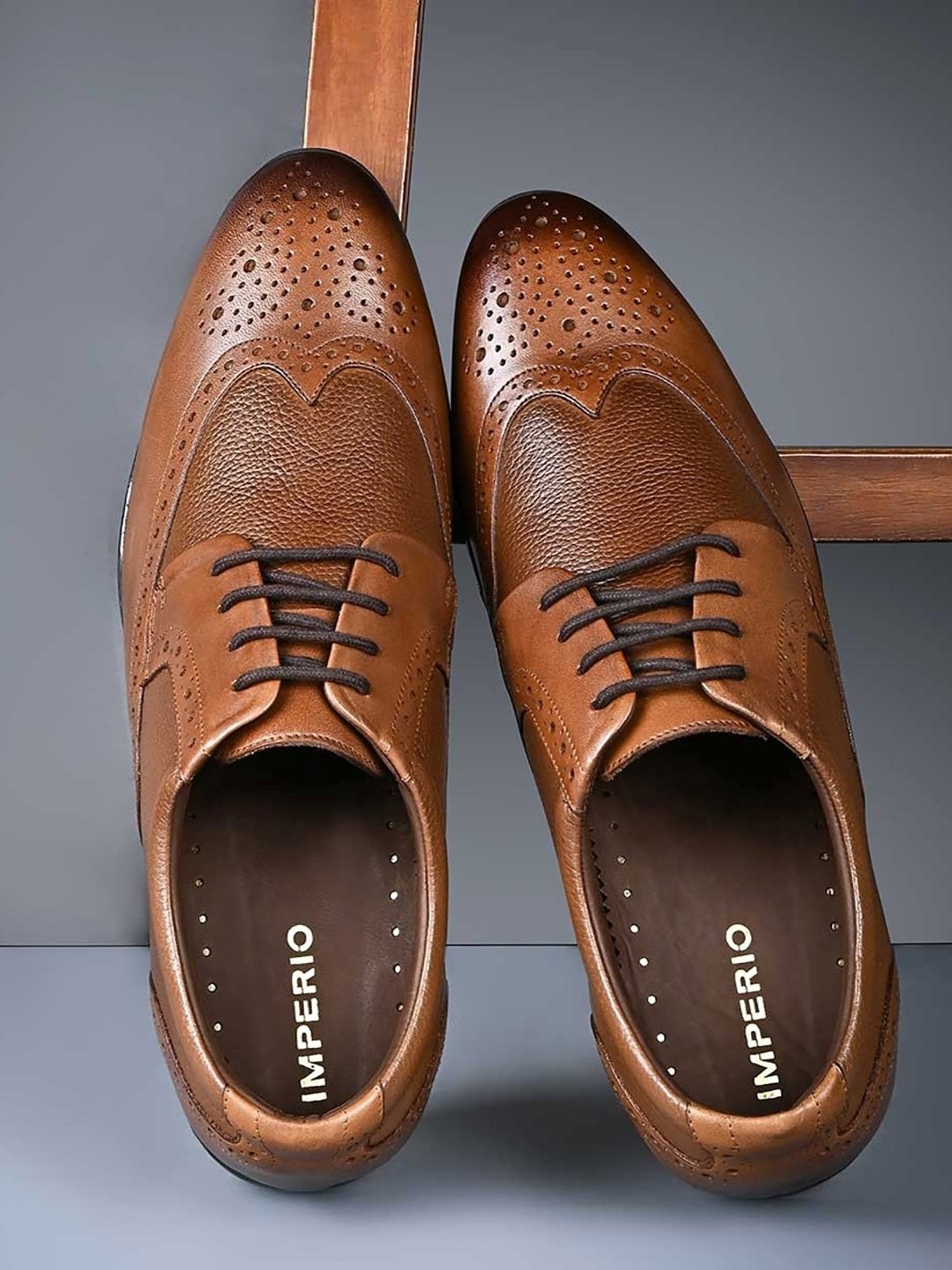 Imperio by Regal Men's Tan Brogue Shoes