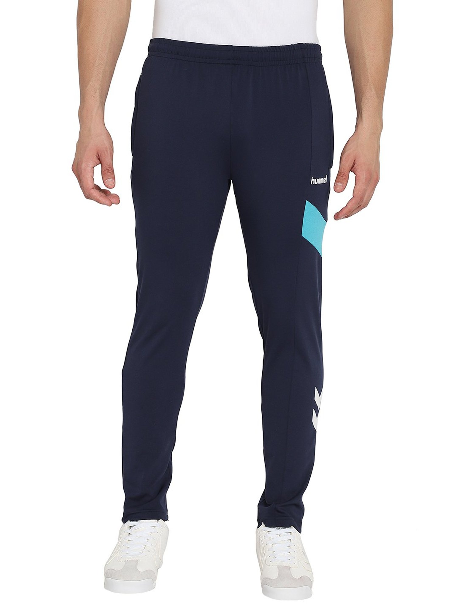 Hummel Navy Polyester Trackpants