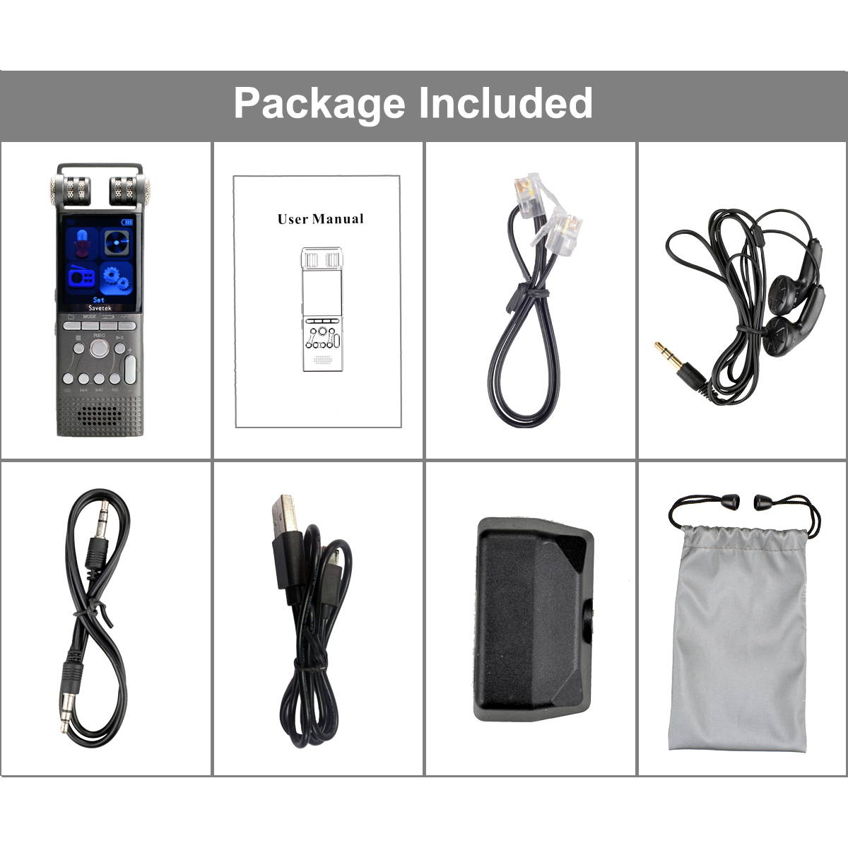 Professional Voice Activated Digital Voice Recorder 16GB USB Spy Pen Non-Stop 70hrs Recording PCM 1536Kbps,Support TF-Card, Cellphone Recorder and Dictaphone Recorder