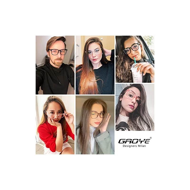 3Pack Blue Light Blocking Glasses Fashion Square Fake Nerd Eyewear Anti UV Ray Computer Gaming Eyeglasses WomenMen Matte Black+Leopard+Pink