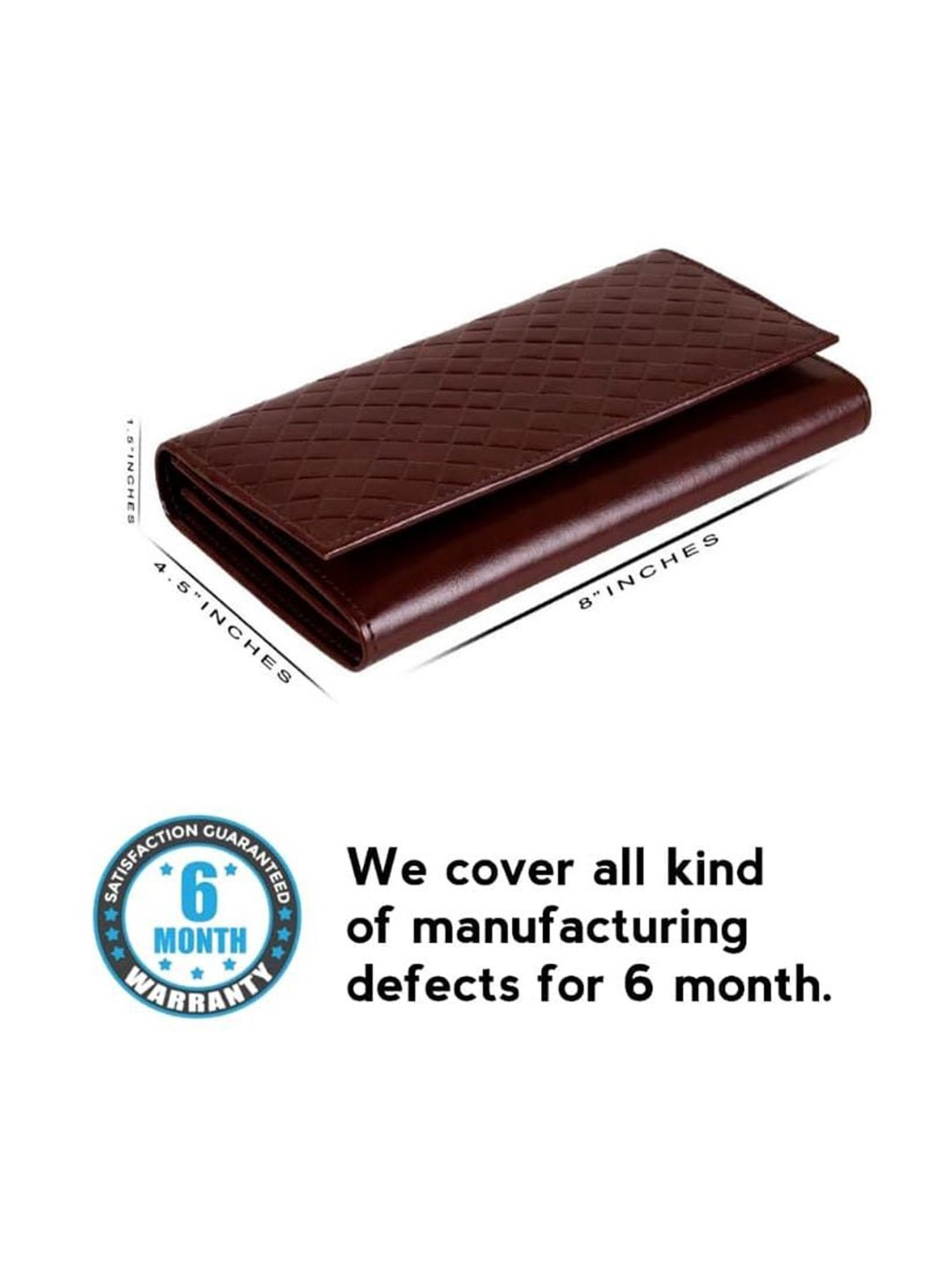 Abeeza Brown Textured Leather Large Clutch