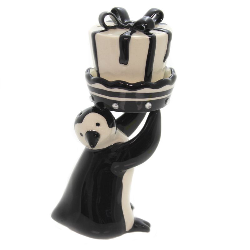 Tabletop 5.0" Penguin W/ Present Salt/Pepper Aquatic  Flightless Birds Cosmos Gifts Corp.  -  Salt And Pepper Shaker Sets