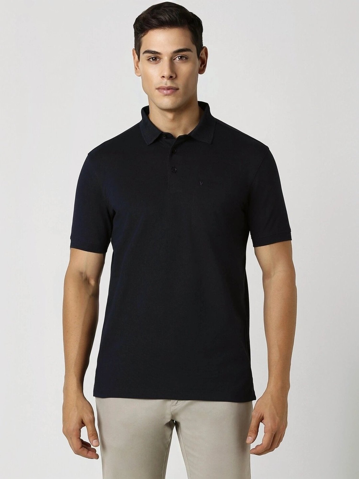 Van Heusen Navy Regular Fit Polo T-Shirt