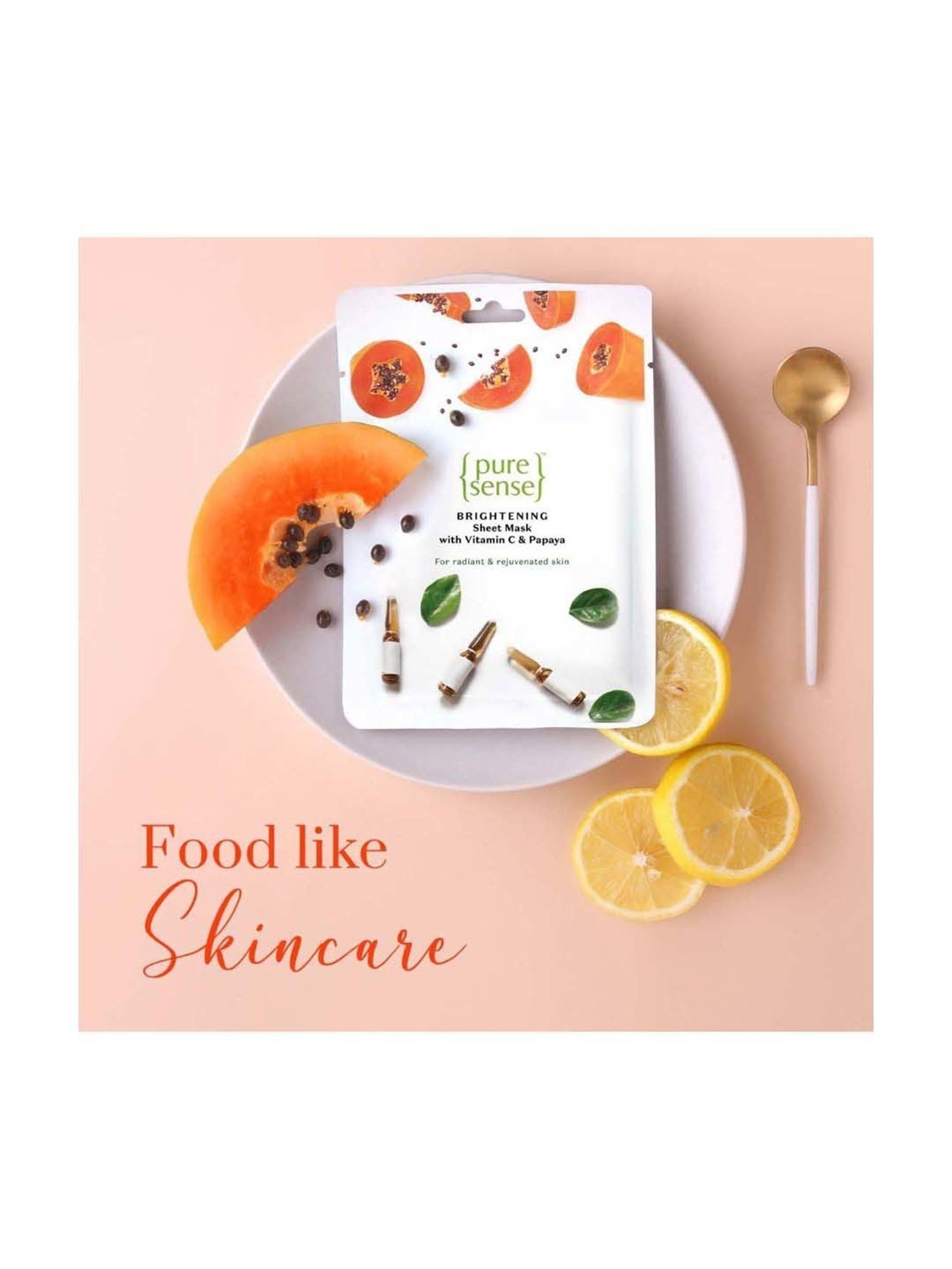 Pure Sense Brightening Sheet Mask with Vitamin C & Papaya - 15 gm