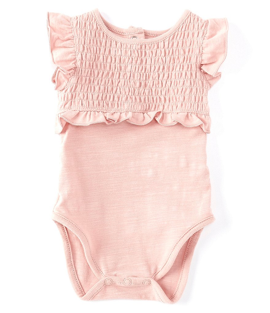 Chelsea & Violet Baby Girls Newborn-9 Months Flutter-Sleeve Smocked Bodysuit