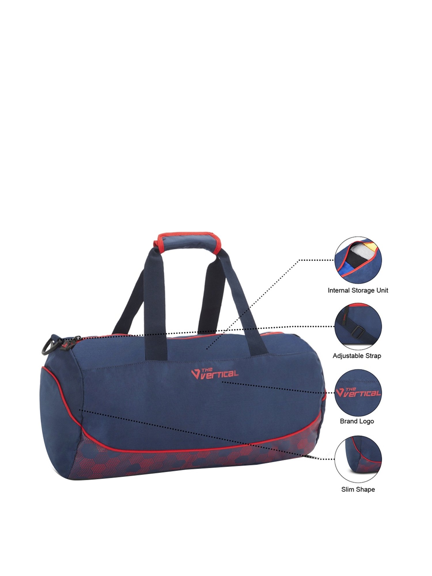 The Vertical Impulse Blue & Red Medium Duffle Bag