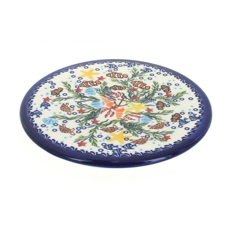 Blue Rose Polish Pottery Atlantis Trivet