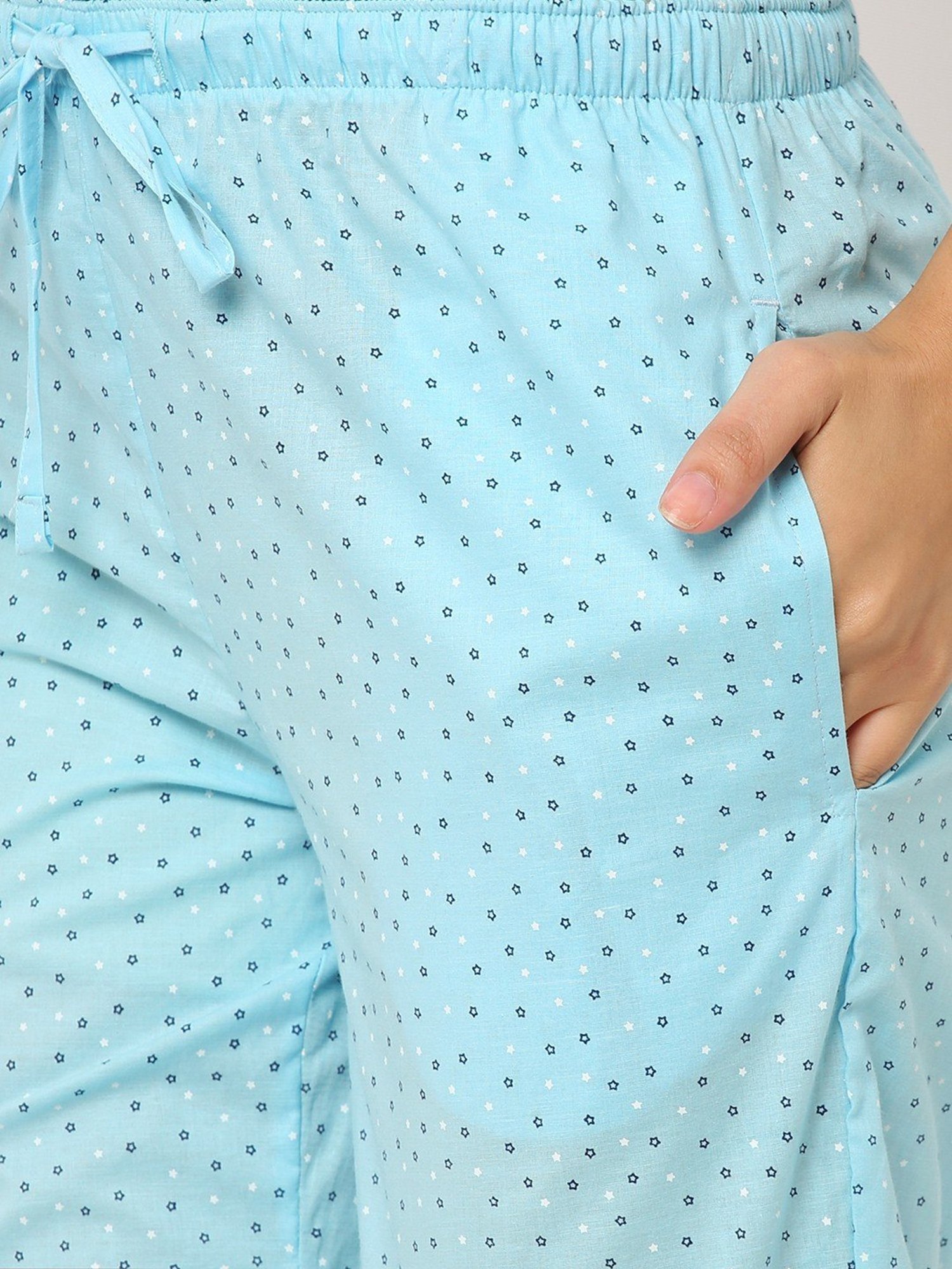 Urban Scottish Sky Blue Printed Lounge Pants