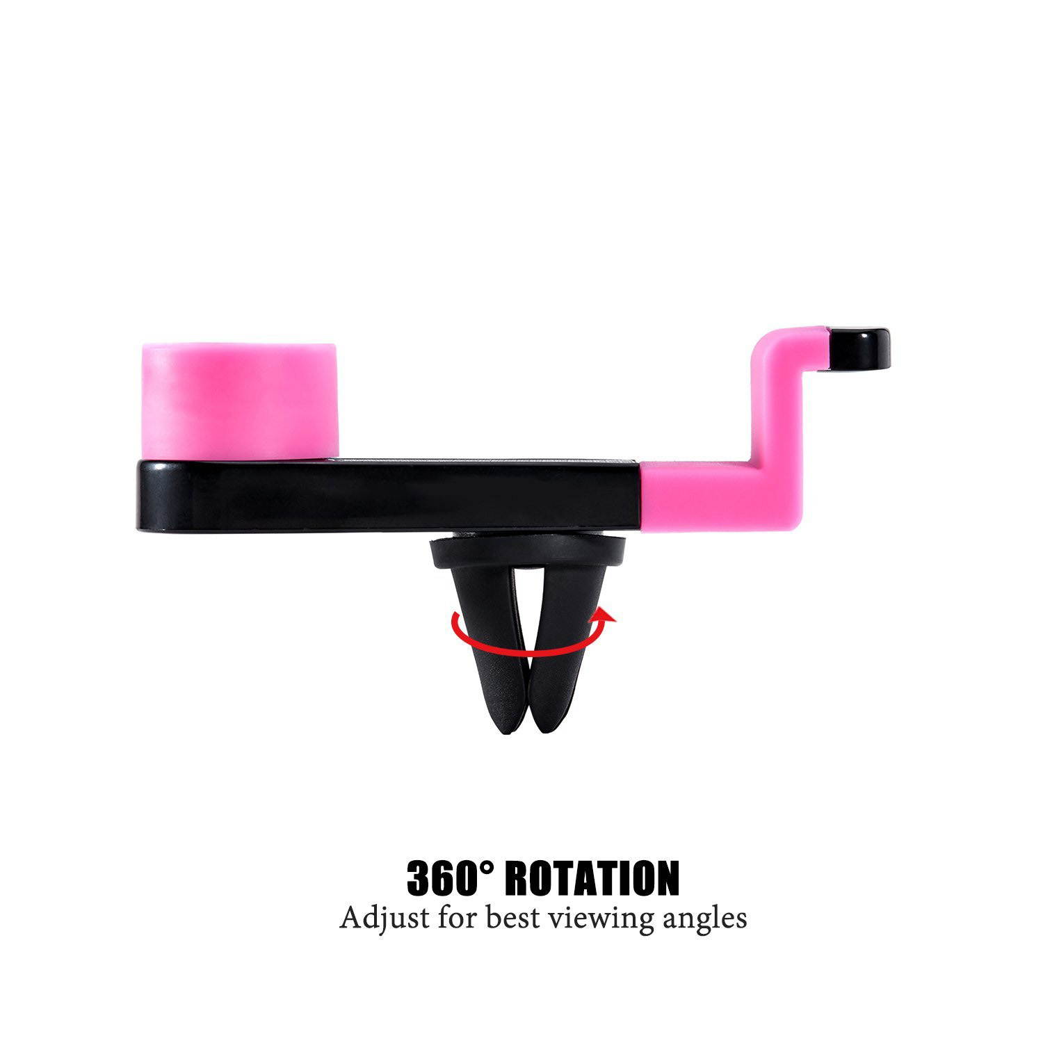 LENTION Air Vent Phone Holder, Mobile Clip Stand Car Mount for 3.5 Inch - 6 Inch iPhone, iPod, Smart Phone, PSP, GPS - Red