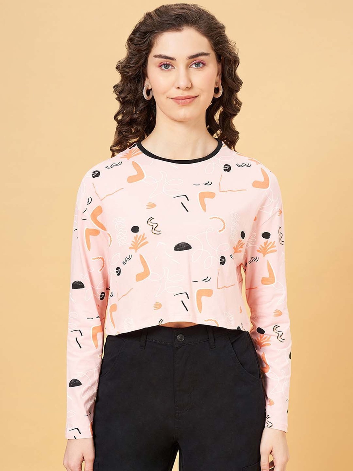 People by Pantaloons Pink Printed Top