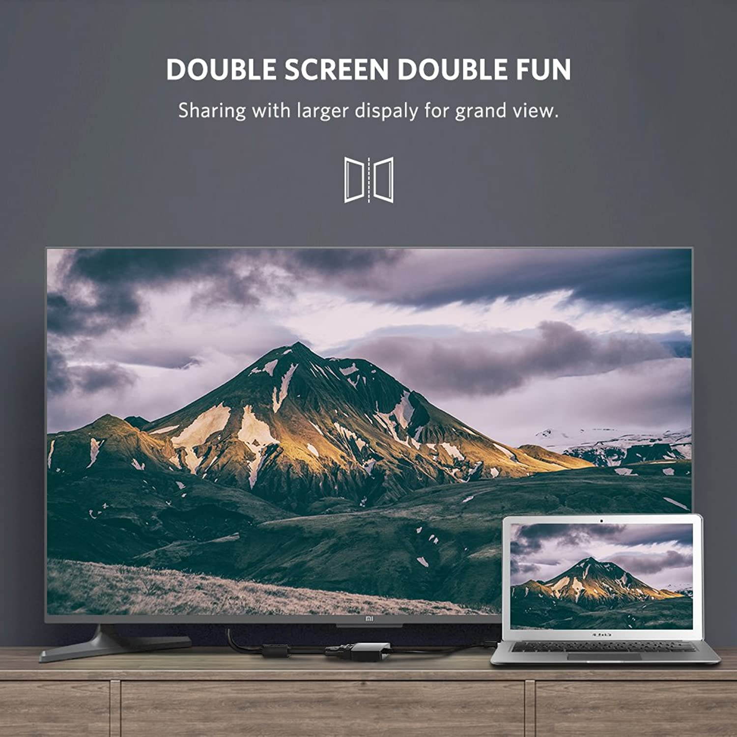 UGREEN Mini DisplayPort to HDMI VGA Adapter Converter 4K Thunderbolt 2.0 Compatible for MacBook Pro, MacBook Air, iMac, Surface Pro 1 2 3 4 6, Surface Laptop 2, Surface Book, ThinkPad X1 (Black)