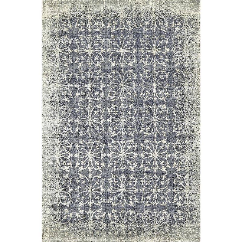 1'9"x2'10" Rectangle Loomed Lace Viscose Area Rug Gray - Feizy