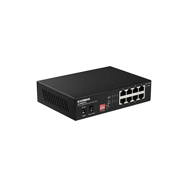 GS-1008PHE V2 Long Range 8 Port Gigabit Switch with 4 PoE+ Ports, Supports Long Range Up to 200M, Port-Base VLAN, QoS, Auto-detect PD, Total 60W with External Power Adapter