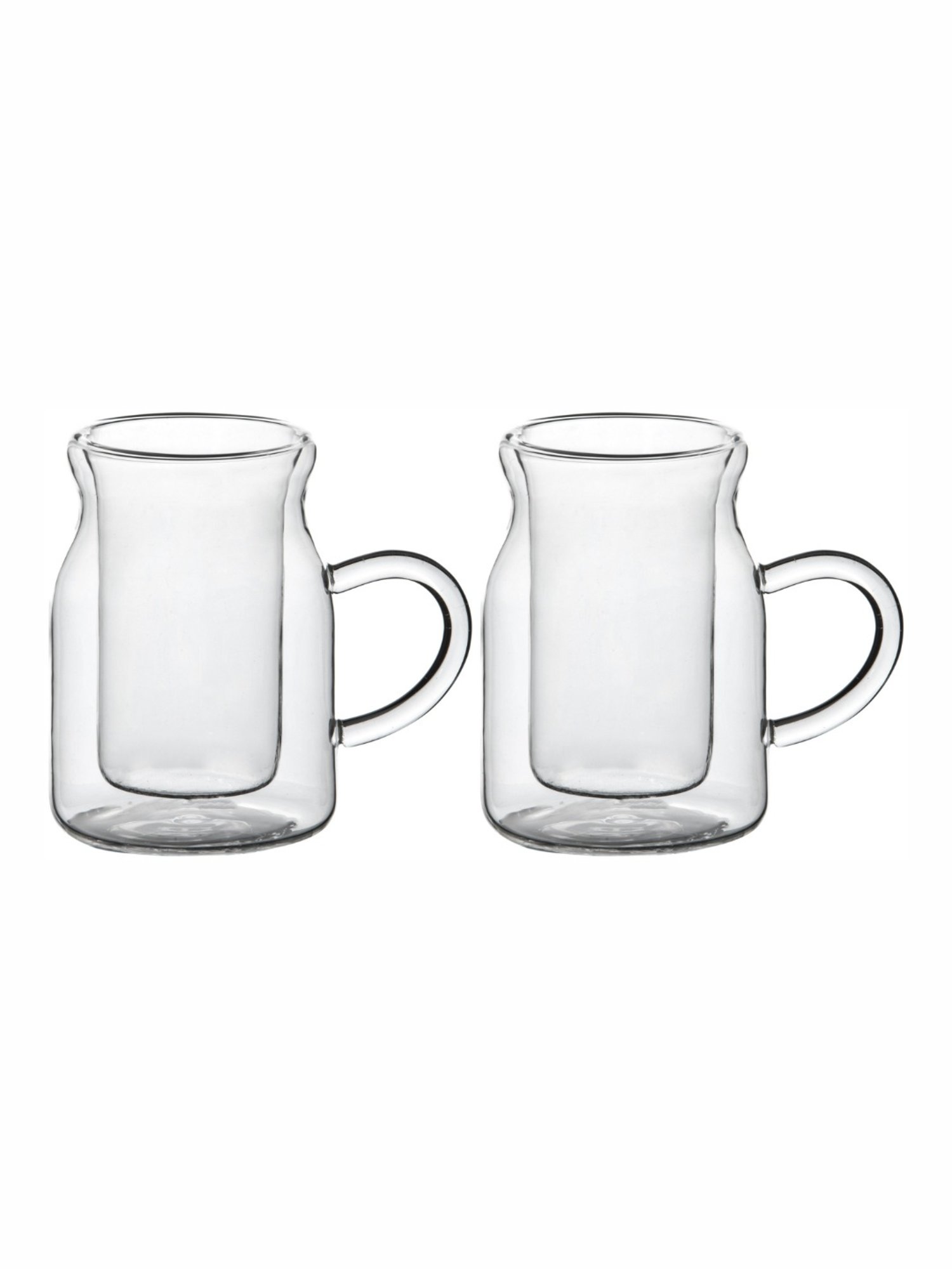 White Gold Transparent Glass Coffee Mug - Set of 2 (200ml)