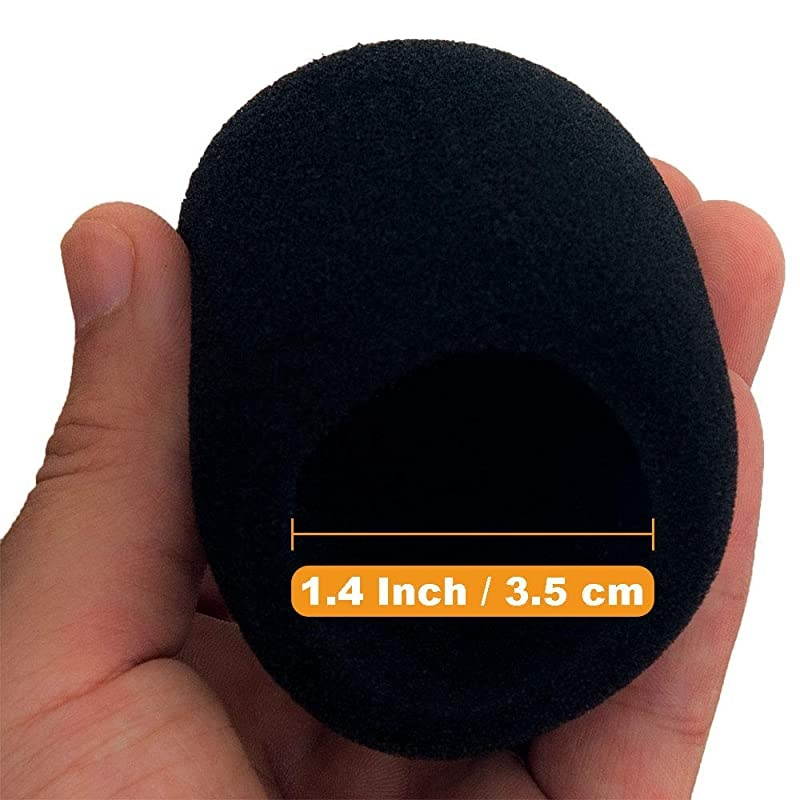5 Pcs Black Thick Foam Mic Covers Microphone Windscreen Pop Filters Handheld Studio Recording Equipment Live Sound Stage KTV