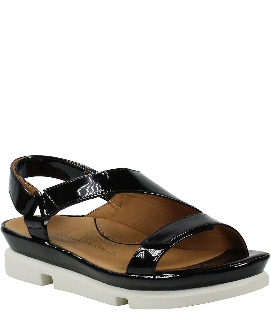L'Amour Des Pieds Villarmosa Patent Leather Wedge Sandals