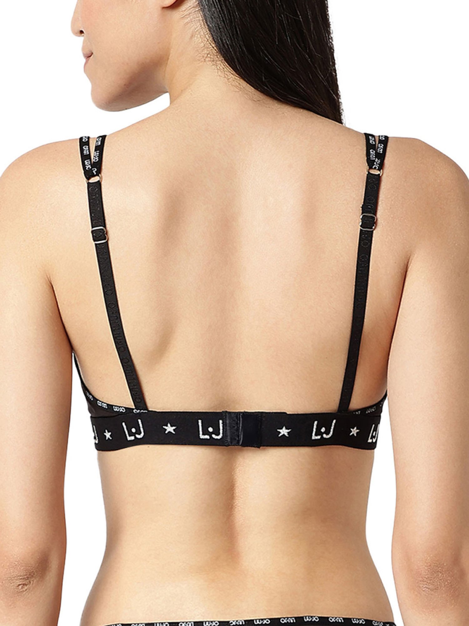 Liu Jo Nero Logo Non Wired Non Padded Sports Bra