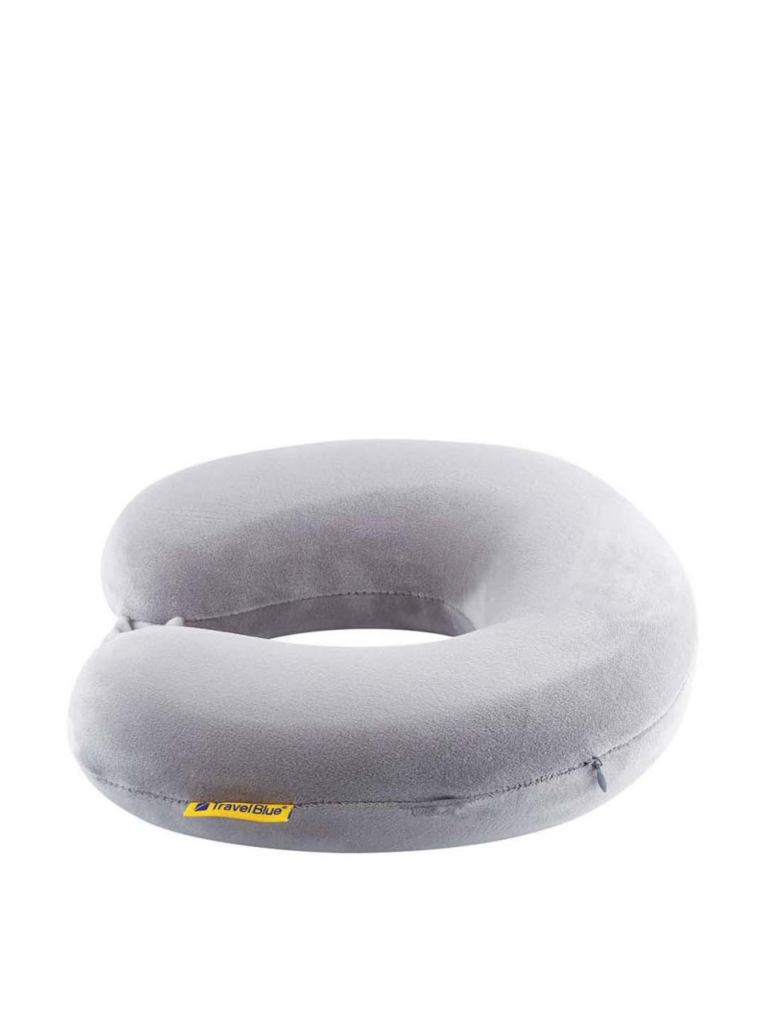 Travel Blue Grey Memory Foam Neck Pillow