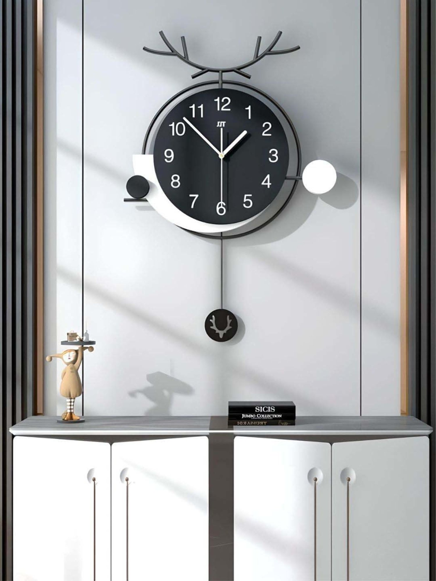 The Art House Black Metal Clock