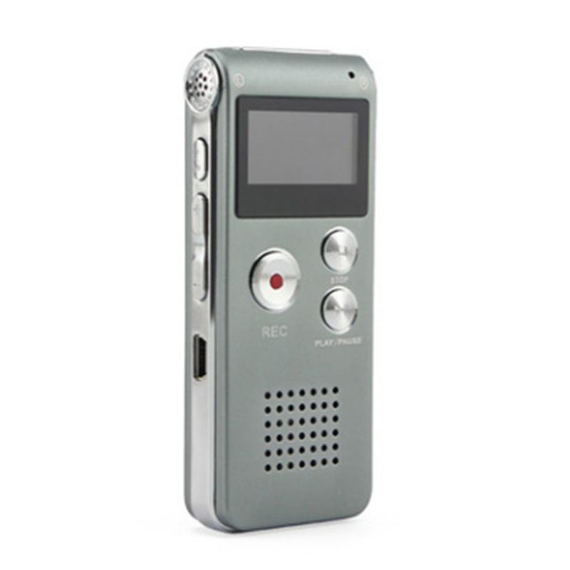 Iron Gray 8GB 13Hr Digital Audio/Sound/Voice Recorder Rechargeable Dictaphone MP3 Player