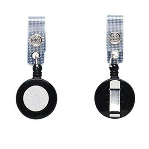 Baumgartens Card Reel with Belt Clip/Strap Extends 30" 25/PK Black 68424