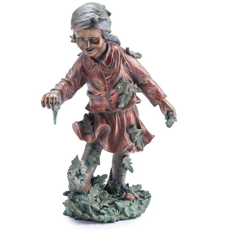 Wind & Weather Autumn Girl in Leaves Garden Statue
