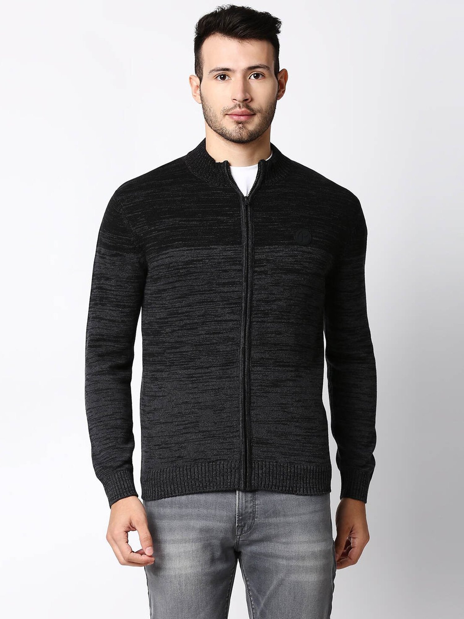 Pepe Jeans Black Self Design Sweater