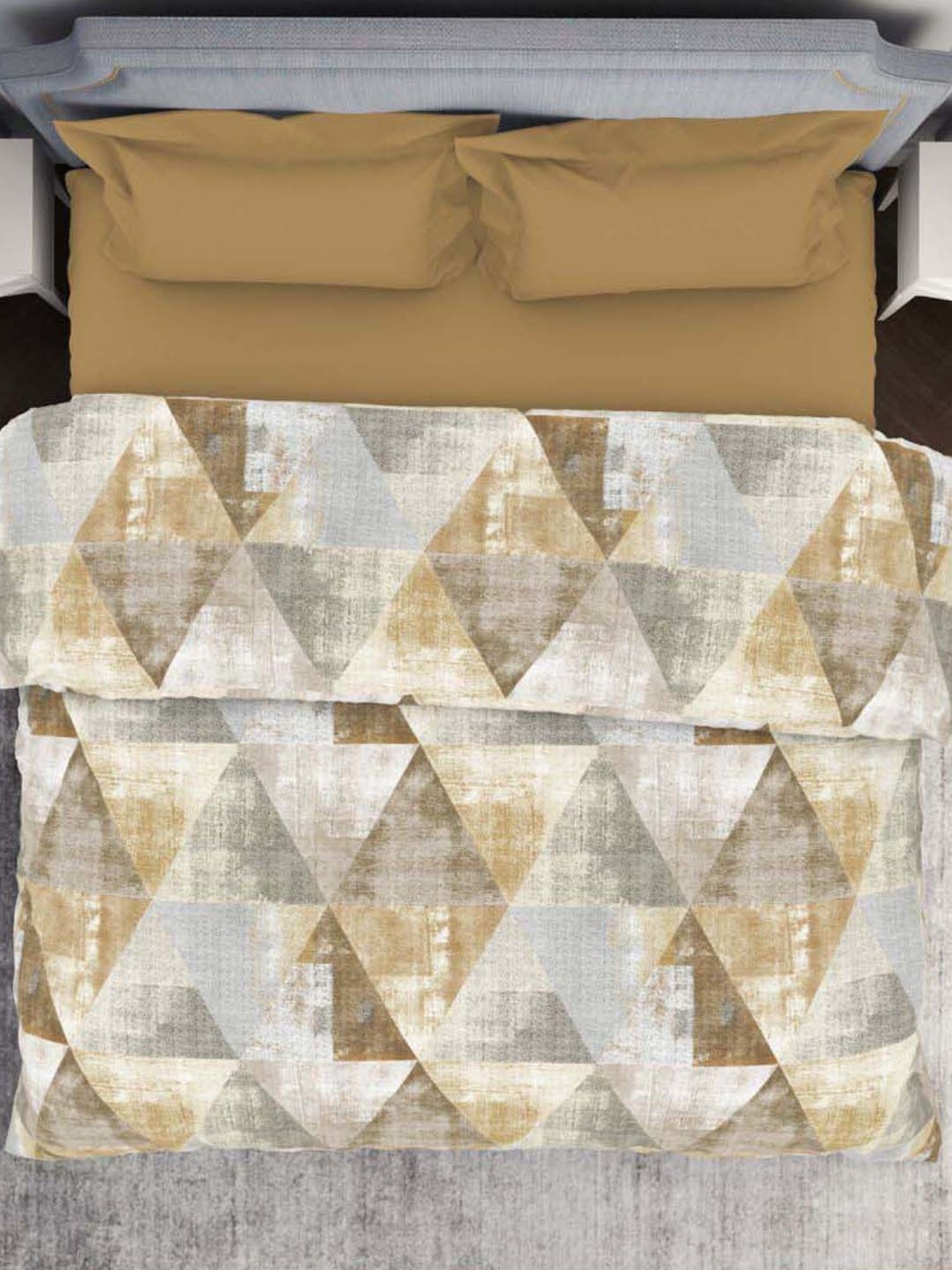 Spaces Atrium Brown 100% Cotton 144 TC Double Bed Ac Quilt