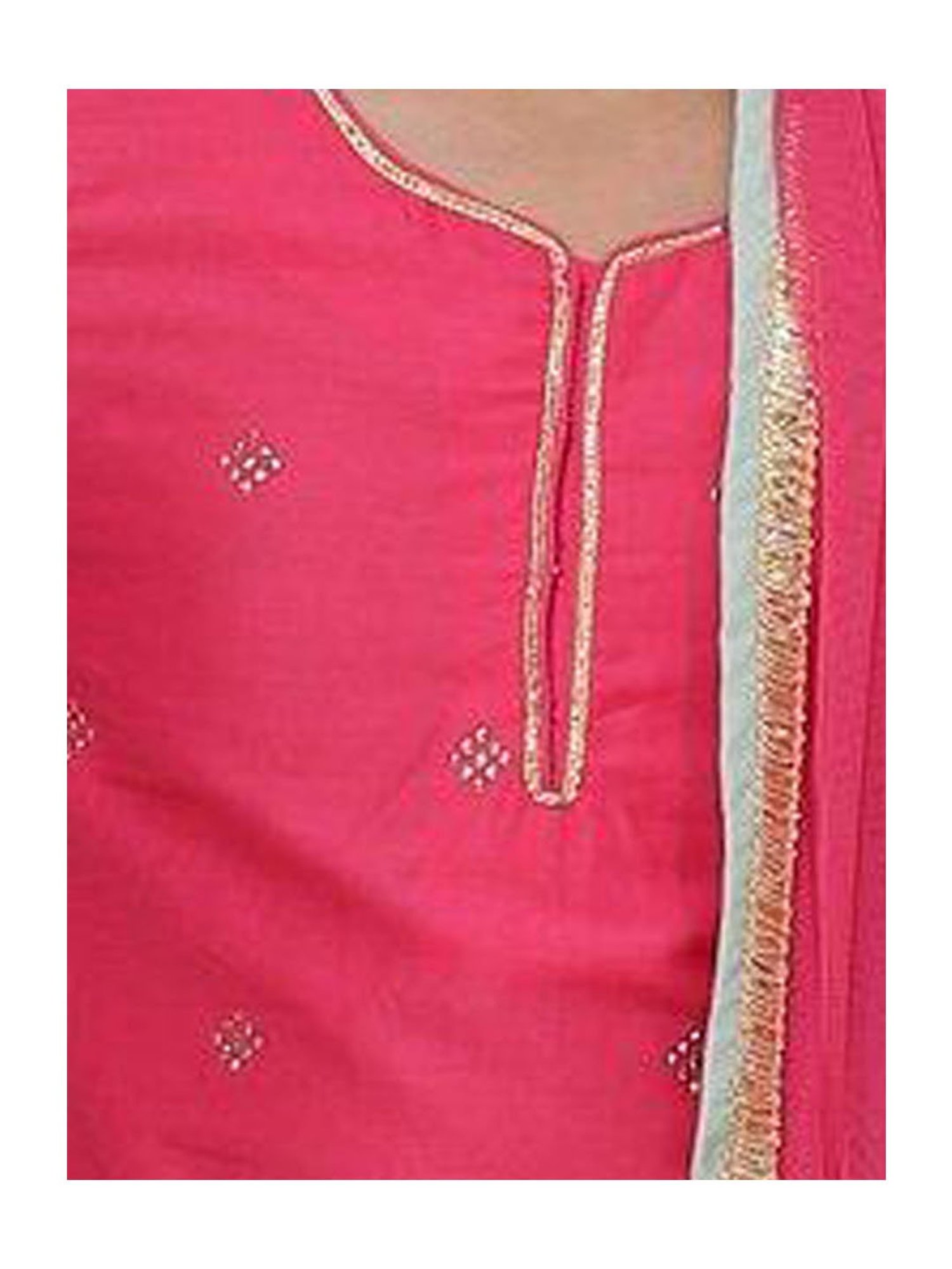 BIBA Girls Pink Printed Kurta, Sharara with Dupatta