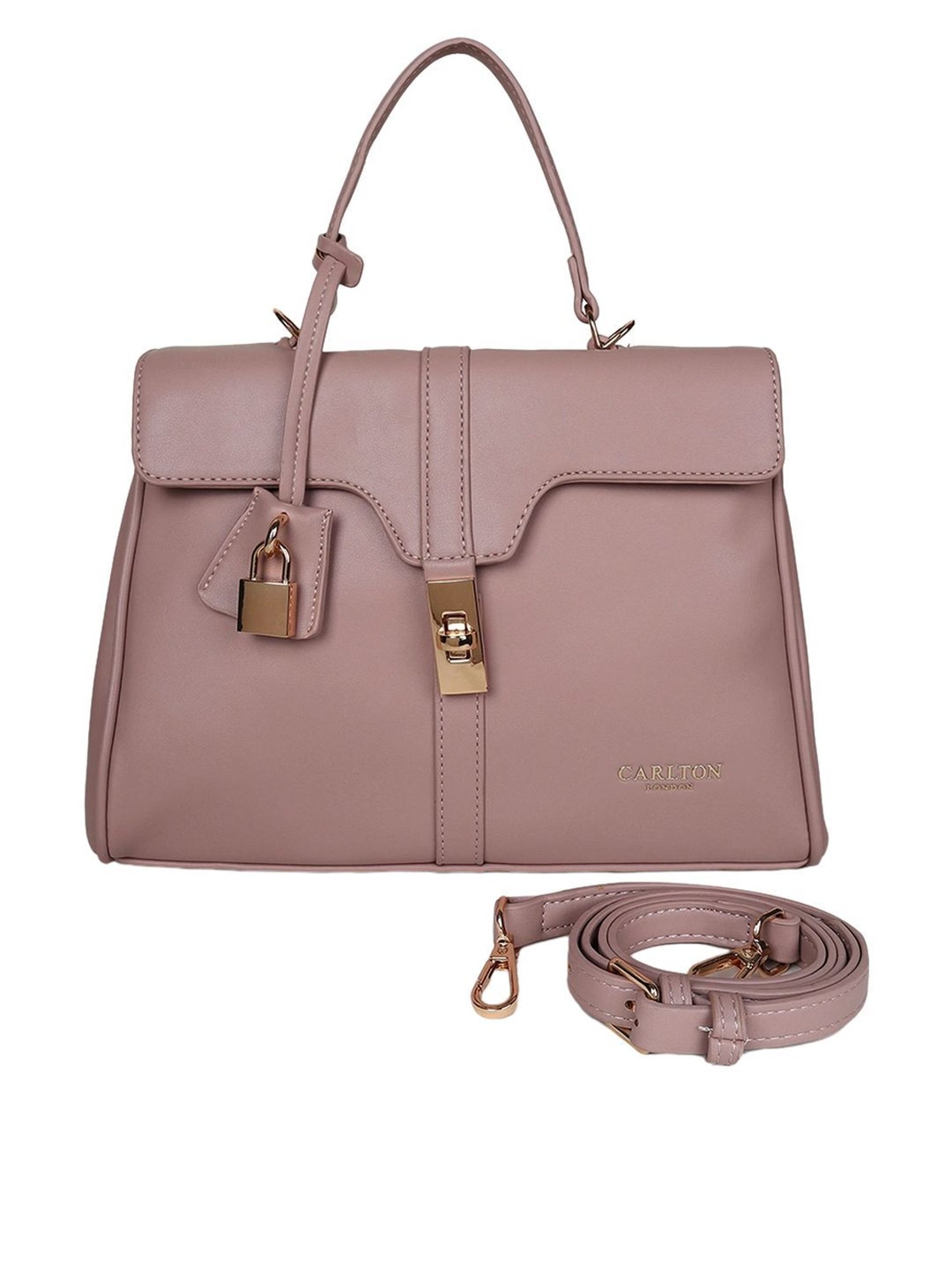 Carlton London Purple Solid Medium Handbag
