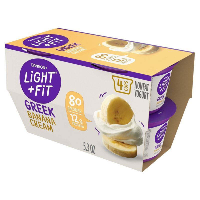 Dannon Light and Fit Banana Cream Flavored Greek Yogurt - 4ct - 5.3oz