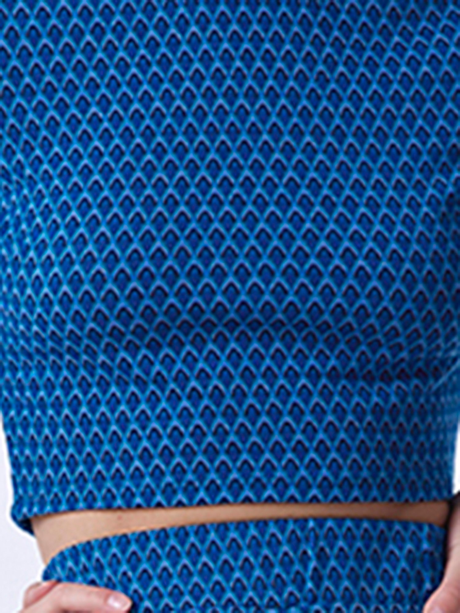 Cover Story Blue Printed Crop Top