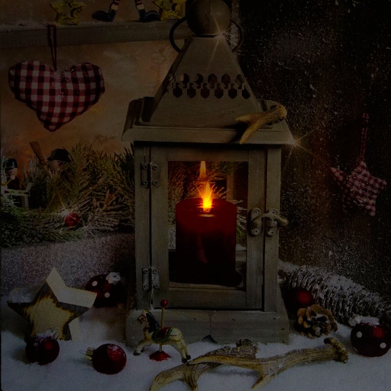 Northlight LED Lighted Spring Bamboo Candle in Vase Canvas Wall Art 15.75" x 11.75"