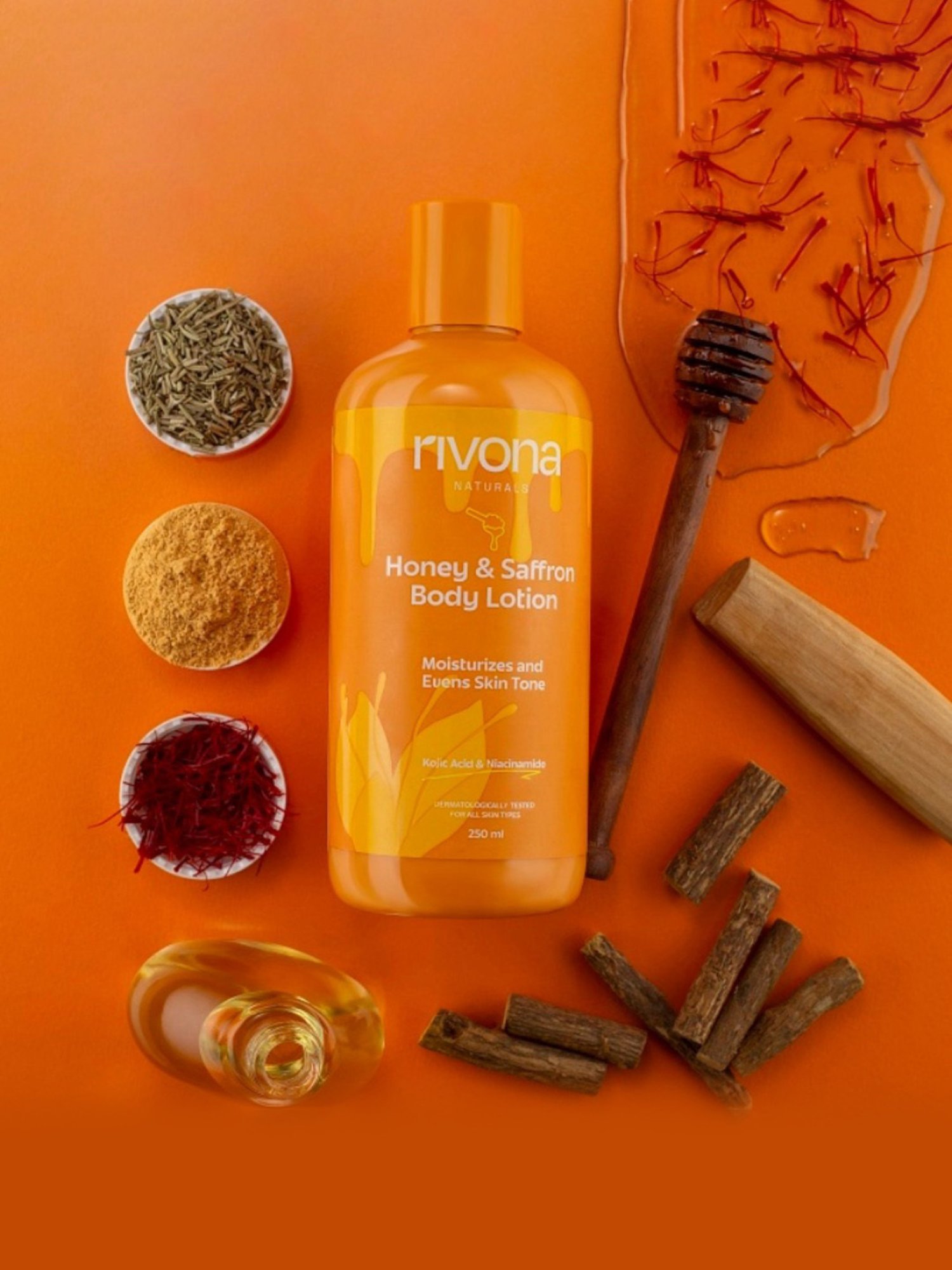 Rivona Naturals Honey & Saffron Body Lotion - 250 ml