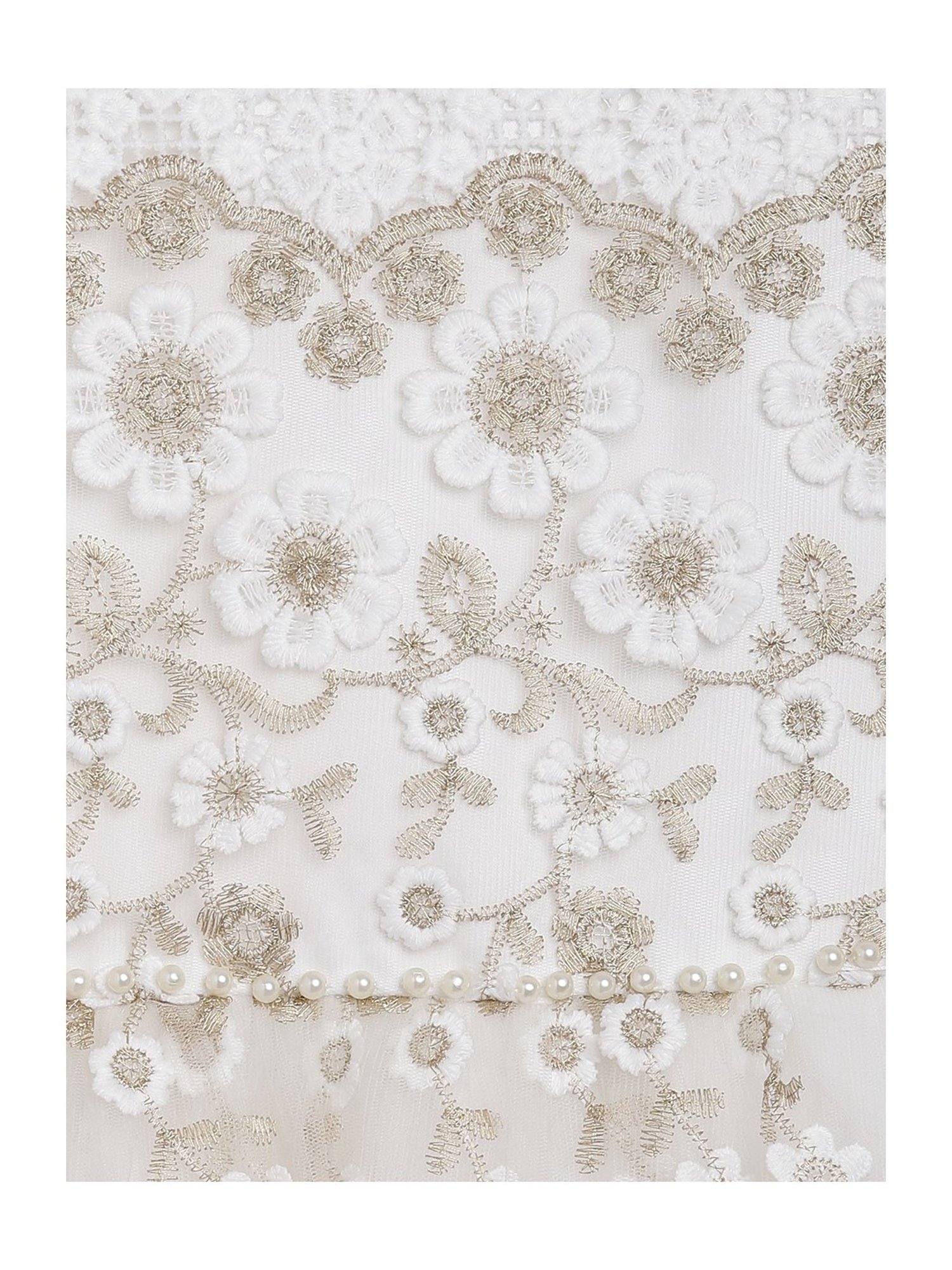 Butterfly Blush Kids Champagne Embroidered Dress