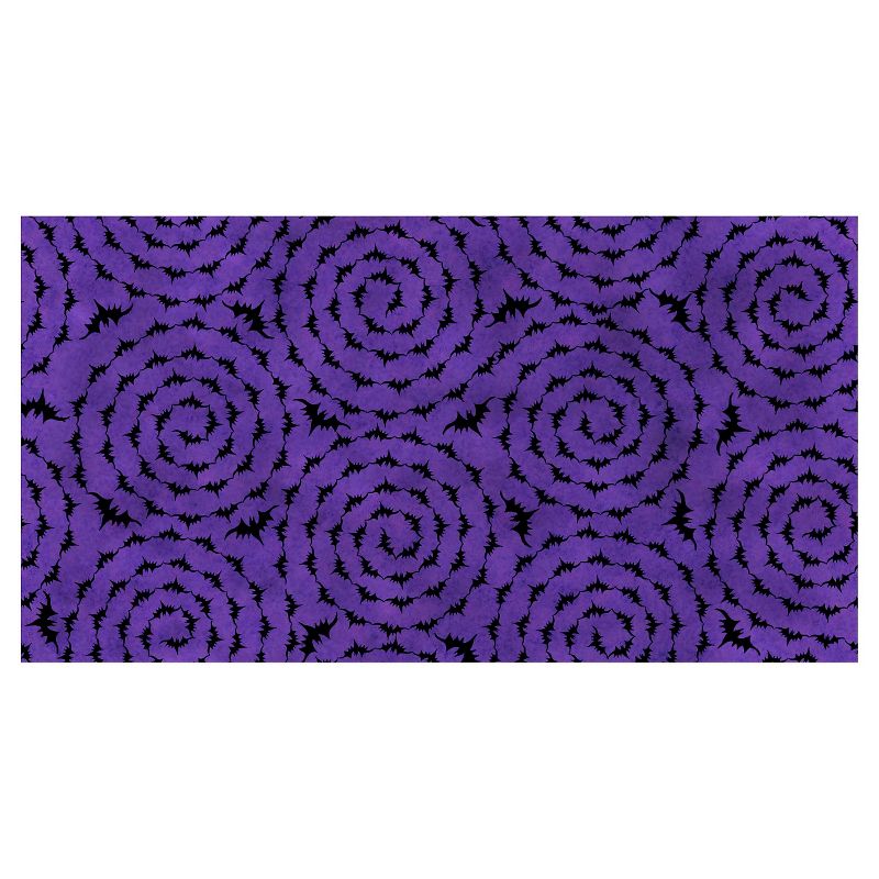 Halloween Circular Bats, Purple, 100% Cotton, 43/44" Width, Fabric by the Yard