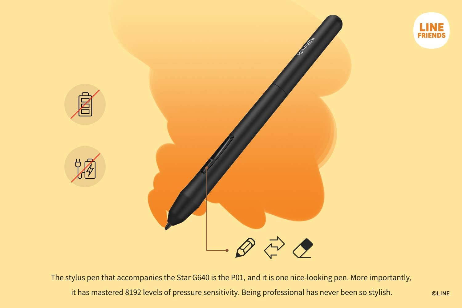 XP-PEN OSU Tablet StarG640 Digital Drawing Pad Line Friends Edition Digital Tablet for Online Teaching Remote Work E-Learning OSU Game and Digital Signature