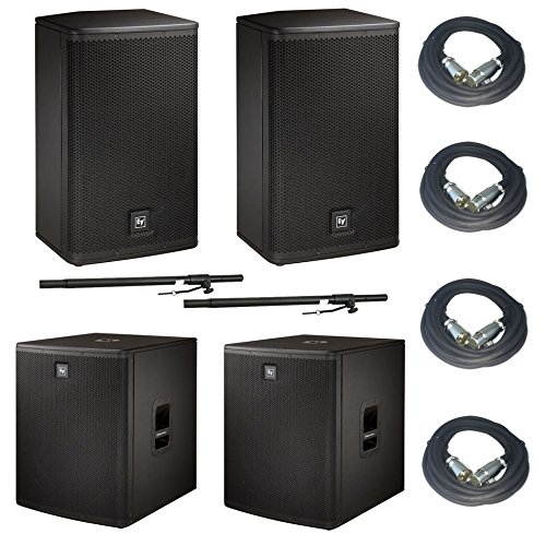 EV Electro-Voice ELX112P ELX118P Active PA System w/ Poles & 4x 25' XLR Cables