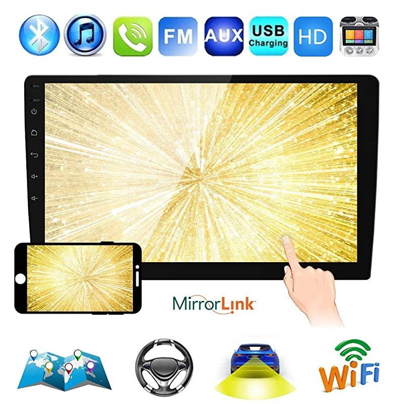 Din Car StereoDoes not Support SUB 101 Inch Android GPS Car Audio Touch Screen Car Radio with Bluetooth Indash Head Unit Support FMWiFiMirror LinkBackup CameraDVRSWCDual USB
