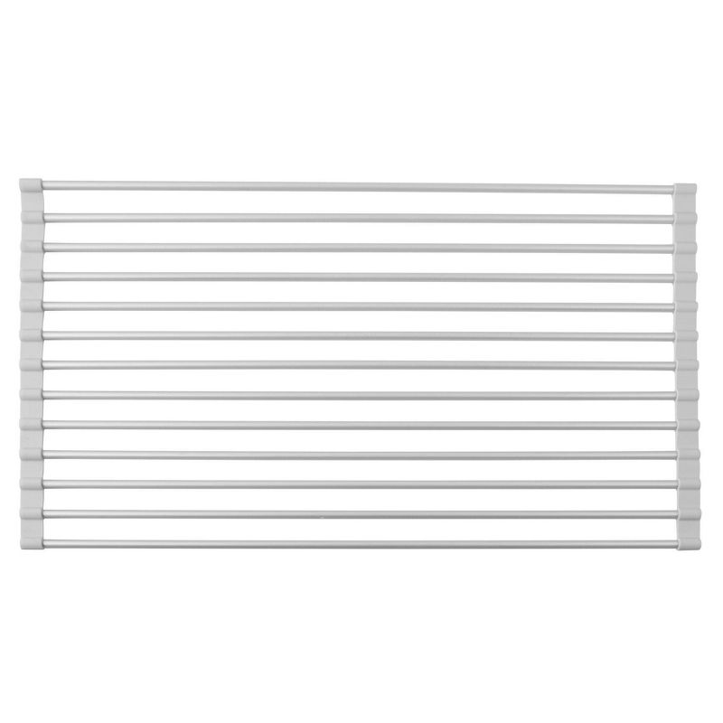 iDESIGN Metro Aluminum Over Sink Drain Board Silver