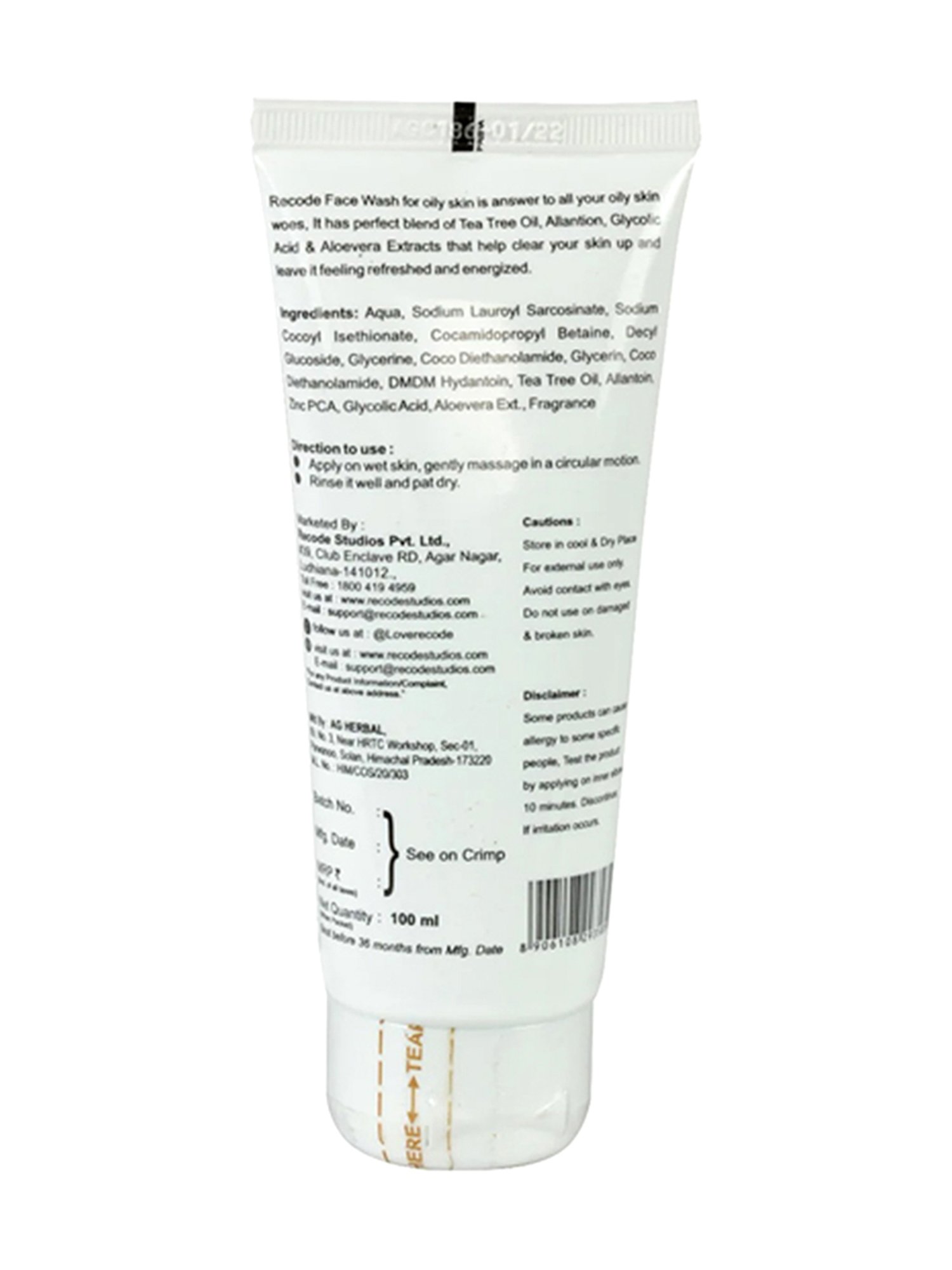 Recode Face Wash for Oily Skin - 100 ml