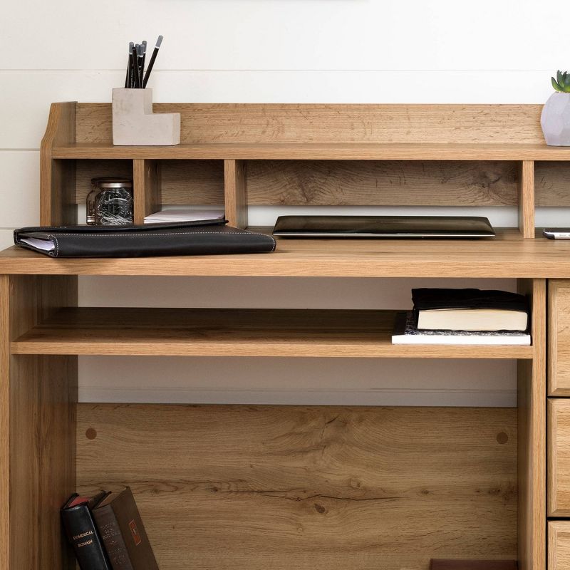 Versa Computer Desk with Hutch Nordik Oak - South Shore