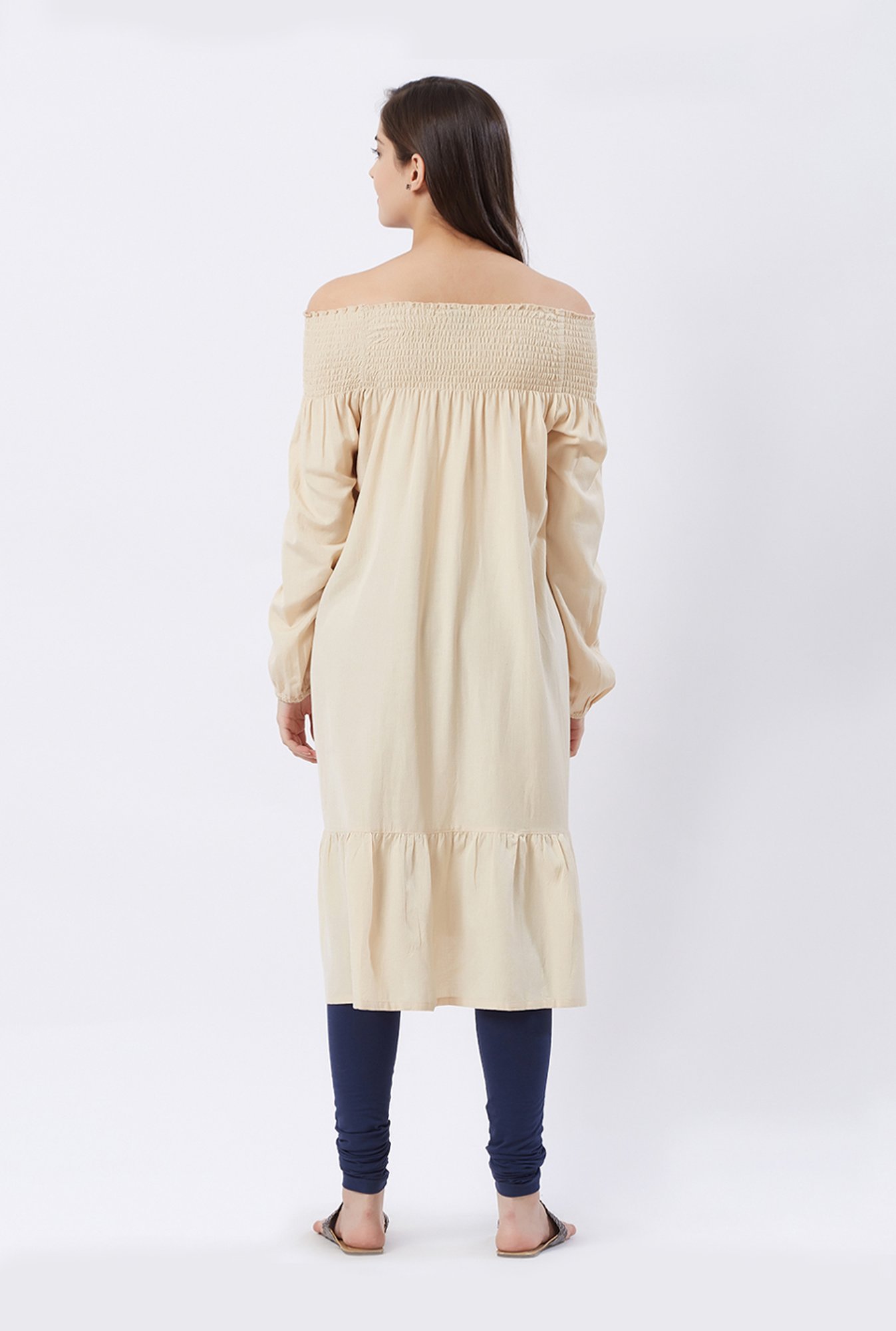 Fusion Beats Beige Regular Fit Kurta