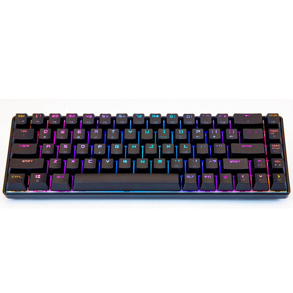 CUUWE Portable RGB Gaming Office Magic Refiner MK14 60% Mechanical Keyboard USB 68 Keys Backlit Anti-ghosting Keyboard for PC Laptop (Blue Switch)