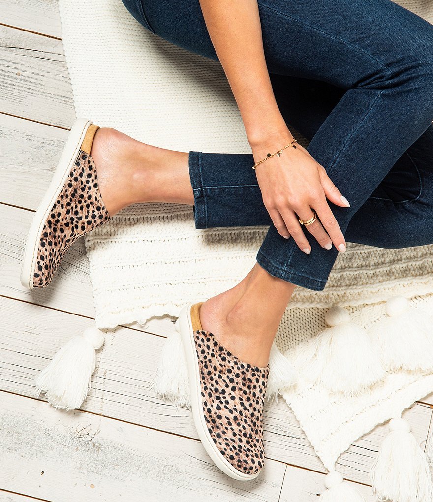 Born Zen Cheetah Print Fabric Mule Slides